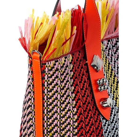 Christian Louboutin Frangibus Small Raffia & Leather Tote - Picture 3 of 4